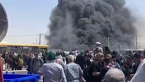 نخستین تصاویر از آتش‌سوزی هولناک در مرز مهران | 18 مرداد 1404