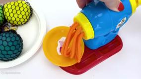 قالب های خمیر مجسمه / آموزش خمیربازی برای کودکان نوپا / ساخت دونات با خمیر رنگی