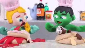 کارتون خمیری ساختن خانه با لگو / خمیر بازی کودکان / برنامه کودک خمیری