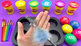 خمیربازی کودکان - ساخت تخم مرغ های رنگی رنگی با خمیر و برش توپ ASMR