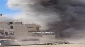 لحظه بمباران برج «الغفری» در شهر غزه!