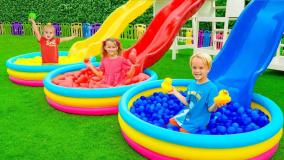 ولاد و نیکی طولانی-چالش بادکنک-کارتون ولاد و نیکی جدید-برنامه کودک ولاد و نیکی