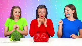 چالش غذا خوری اسمر | چالش غذایی طولانی | چالش خوراکی | سرگرمی مولتی دو بانوان