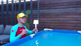 ایوا و بابایی - بازی ایوا داخل استخر - سرگرمی کودک - برنامه کودک ایوا و مامان