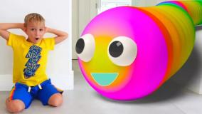 ولاد-ولادو نیکی جدید-ولاد چالش کرم رنگارنگ-برنامه کودک ولاد و نیکی کارتون سرگرمی