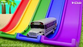 برنامه کودک ماشین بازی - کارتون ماشین های رنگی - ماشین های سنگین داخل آب نبات