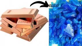 تولیده سولفات مس از فلز مس بلورهایی آبی رنگ