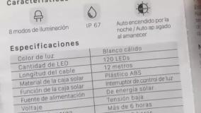 دو عدد ریسه ۱۲ متری ال ای دی  بار امازون  دارای باطری خورشیدی