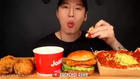 چالش فود اسمر{همبرگر و ماکارونی}follow=follow✨