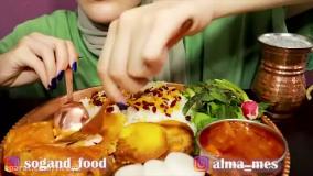 چالش فود آسمر / ویدئو جدید / سوگندفود خوردن زرشک پلو با مرغ