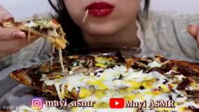 چالش فود آسمر / ویدئو جدید / مایی آسمر خوردن پیتزا خونگی