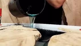 ساخت میز با رزین اپوکسی و چوب