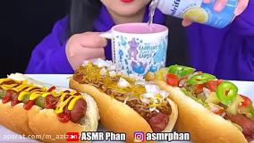 فود اسمر - چالش فود اسمر - چالش غذاخوری فود اسمر - چالش هات داگ - مرغ پنیری برگر