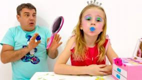 برنامه کودک ناستیا ؛ ناستیا و بابایی جدید ؛ لباس پوشی و آرایش بازی ناستیا و بابا