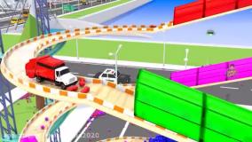 کارتون ماشین های رنگی _ ماشین بازی کودکانه _ پارکینگ پیچ در پیچ ماشین ها