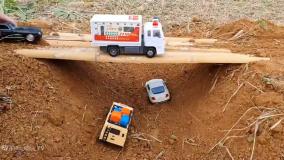 فیلم ماشین بازی کودکانه پسرانه : ساخت پل لگویی با ماشین های سنگین و بزرگ