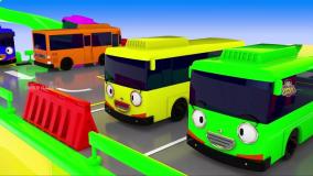ماشین بازی کودکانه || اتوبوس های رنگی || ماشین های رنگی برای کودکان