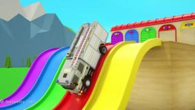 ماشین بازی کودکانه - کارتون ماشین بازی رنگارنگ - ماشین بازی با ماشین امدادی