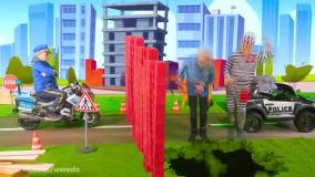 ماشین بازی کودکانه پلیس در تعقیب زندانی فراری