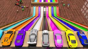 ماشین بازی کودکانه : پرش اتومبیل های سوپر اسپرت به آب رنگ