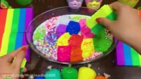 آموزش مخلوط کردن اسلایم های شفاف | اسلایم بازی کودکانه جدید