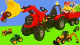 ماشین اسباب بازی های جدید _تراکتور سواری با لودر جلو _ بازی کودکانه