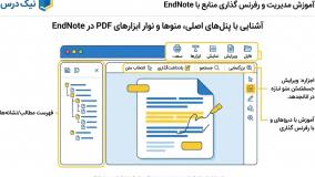 آموزش رفرنس‌گذاری منابع با EndNote -آشنایی با پنل‌های اصلی، منوها و نوار ابزارها