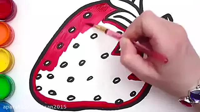 آموزش نقاشی کودکانه: ایده جذاب برای ترسیم و رنگ‌آمیزی توت فرنگی