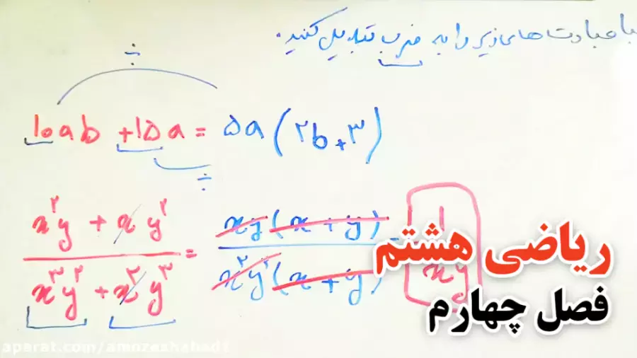 آموزش کامل ریاضی هشتم فصل ۴ | عبارت های جبری