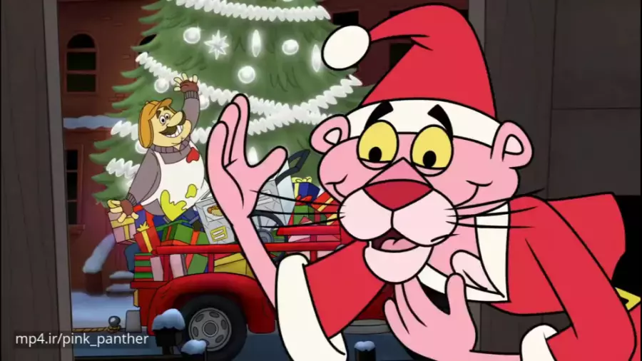 کارتون پلنگ صورتی با کیفیت بالا | یه سال نو خیلی صورتی