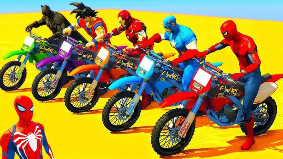 موتور سواری مردعنکبوتی طولانی - مسابقه موتور بازی اسپایدرمن - مسابقه ماشین بازی