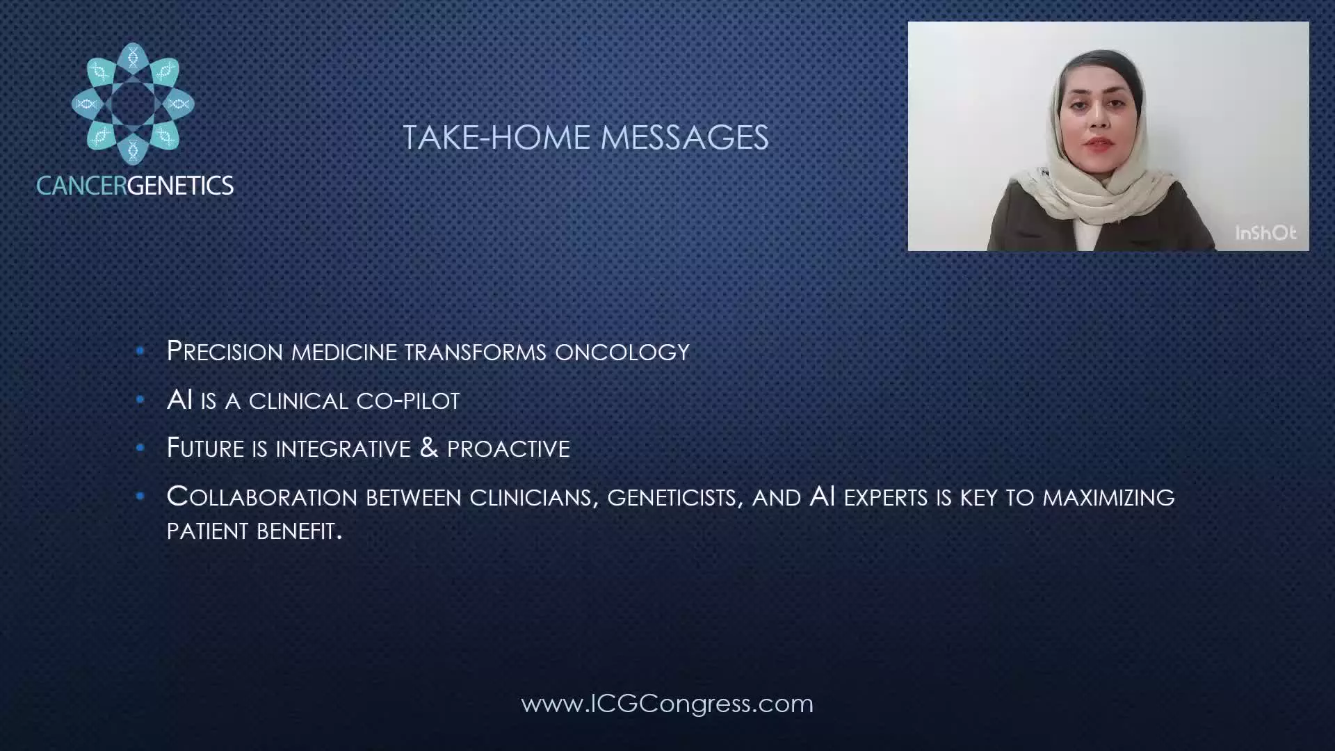 سخنرانی دکتر فریده قنبری مرداسی در دومین کنگره بین المللی ژنتیک سرطان