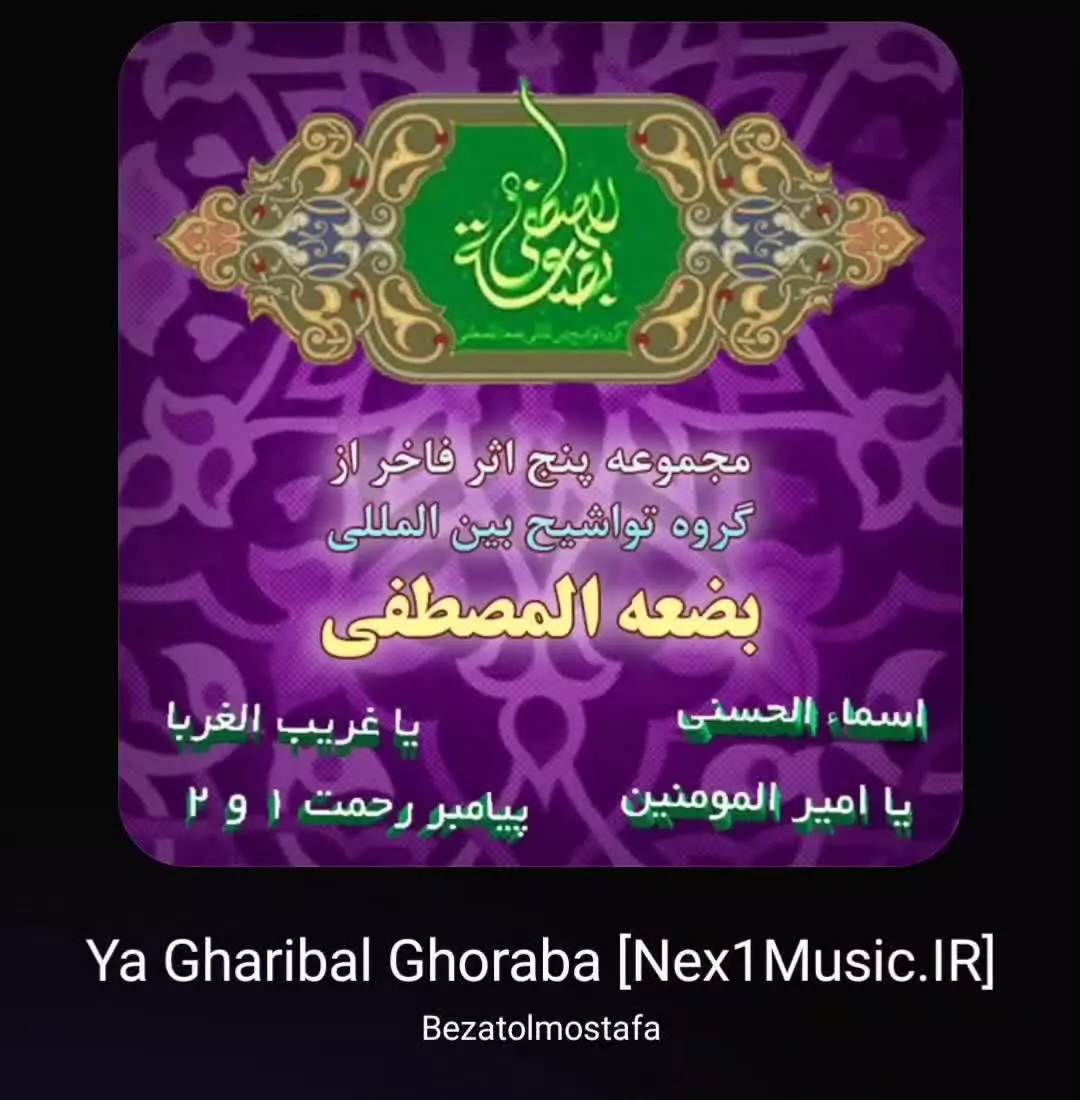 یا غریب الغربا ، تواشیح بضعه المصطفی