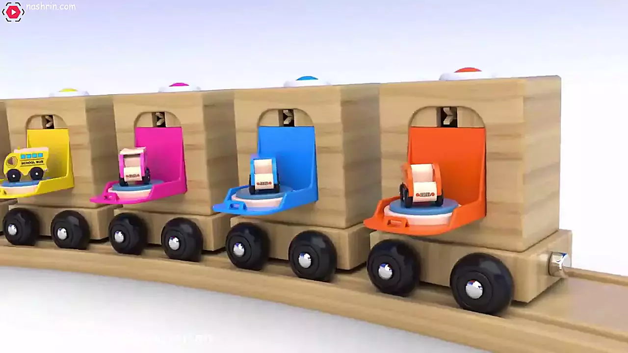 آموزش رنگ‌ها به کودکان با ماشین چوبی رنگی!