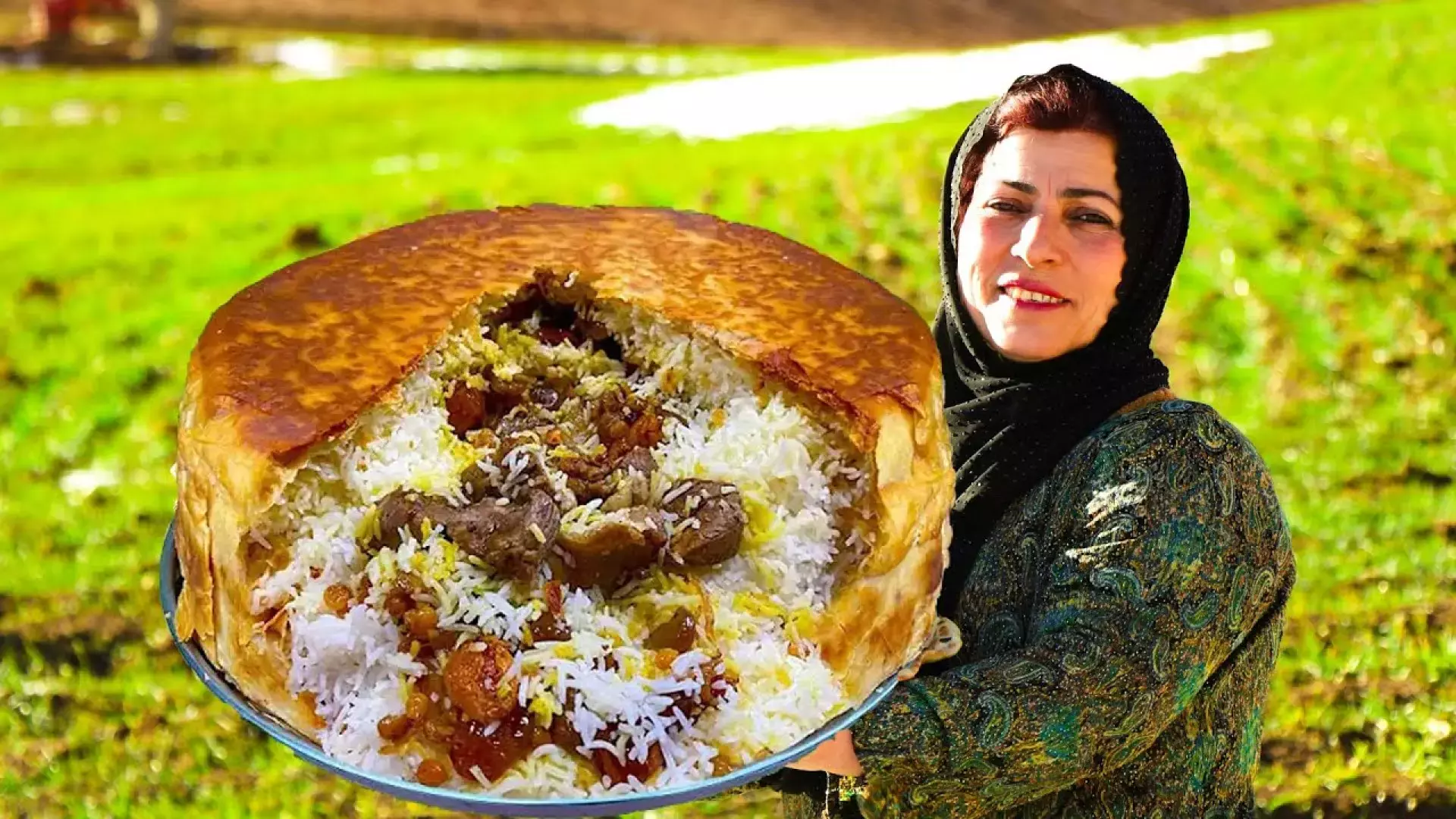 رازهای تهیه شاه پلوی آذربایجانی با زعفران و گوشت در دل طبیعت