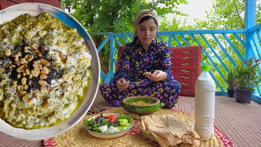 آموزش تهیه کشک بادمجان اصیل گیلانی : زندگی و آشپزی روستایی شمالی