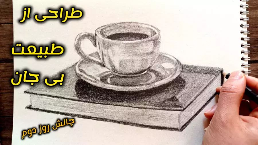 آموزش نقاشی و طراحی با مداد: طراحی و سایه پردازی  طبیعت بی جان