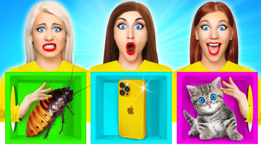 چالش غذایی خنده دار - توجعبه چیه؟ماکارونی سیاه یا کرم کدو - بانوان سرگرمی تفریحی