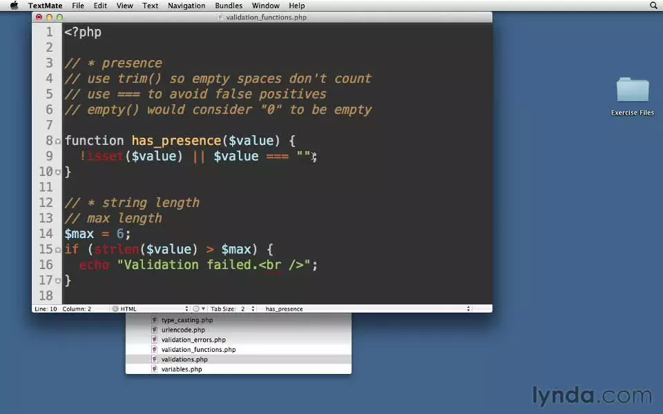 071 - توابع اعتبارسنجی سفارشی - اموزش php لیندا - جلال محمدزاده