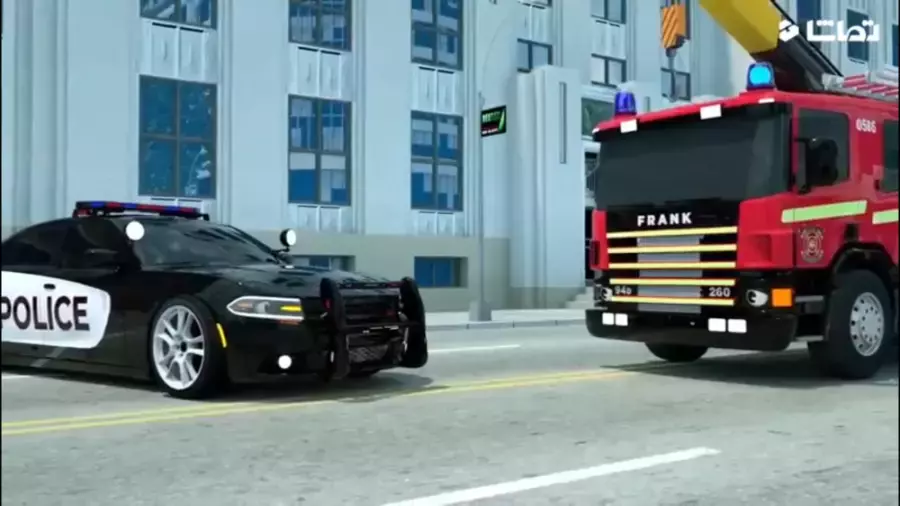 کارتون ماشین‌های قهرمان: پلیس و آتش‌نشانی در یک نبرد رنگی