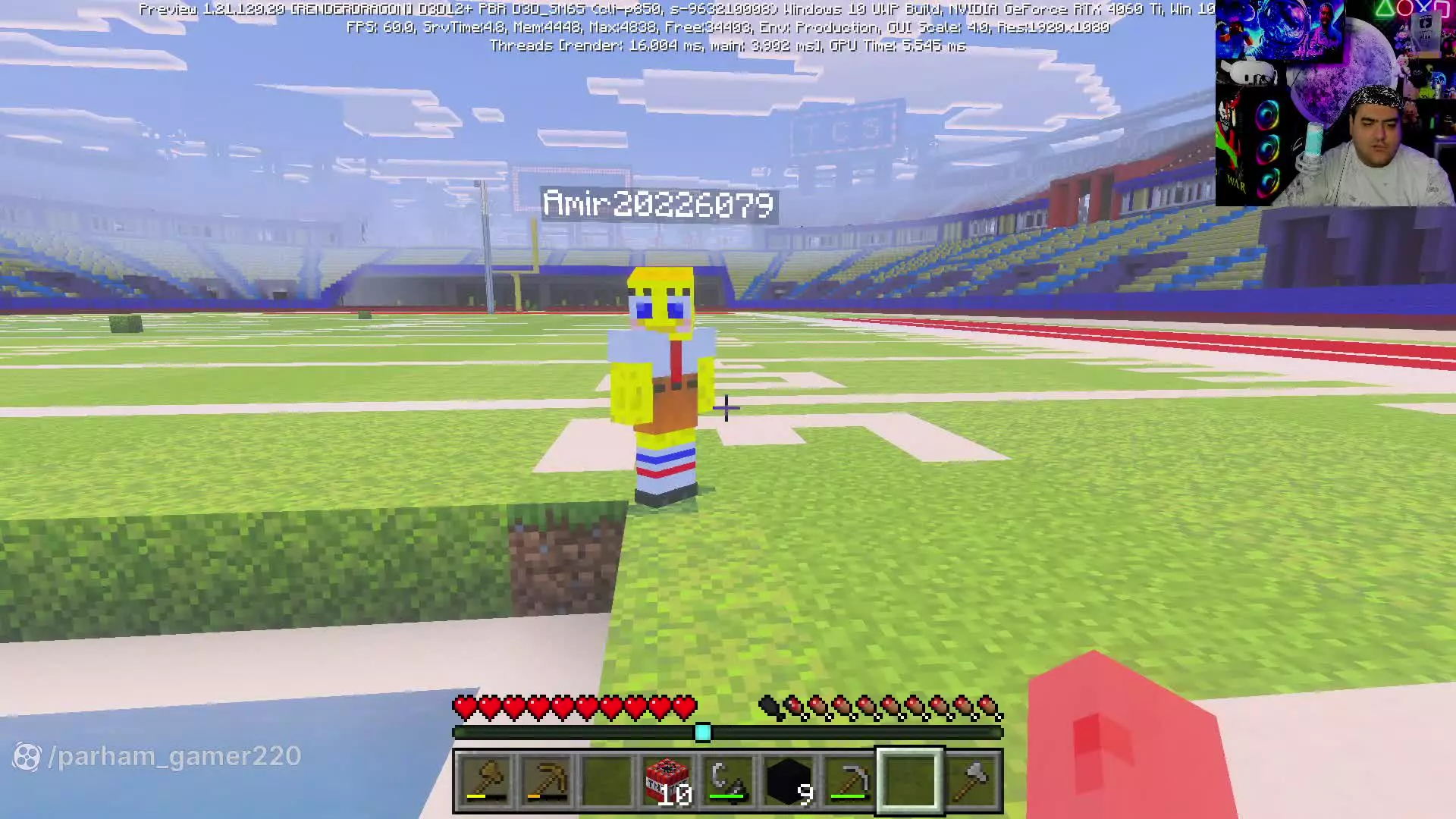 ساخت استادیوم فوتبال توسط باب اسفنجی ماینکرفت پارت پنجم spongebob minecraft